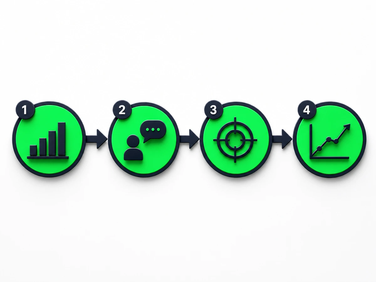 Diagnóstico de Marketing e Vendas: o que avaliar antes de contratar qualquer agência ou ferramenta 1 Infográfico: as 4 etapas do diagnóstico de marketing e vendas — coleta de dados, entrevistas, mapeamento de gargalos e definição de métricas